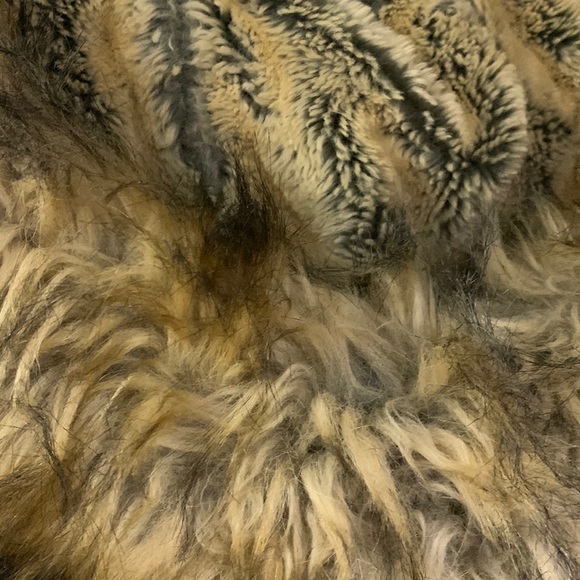 TOPSHOP faux fur hooded coat navy size 6 - Picture 5 of 7